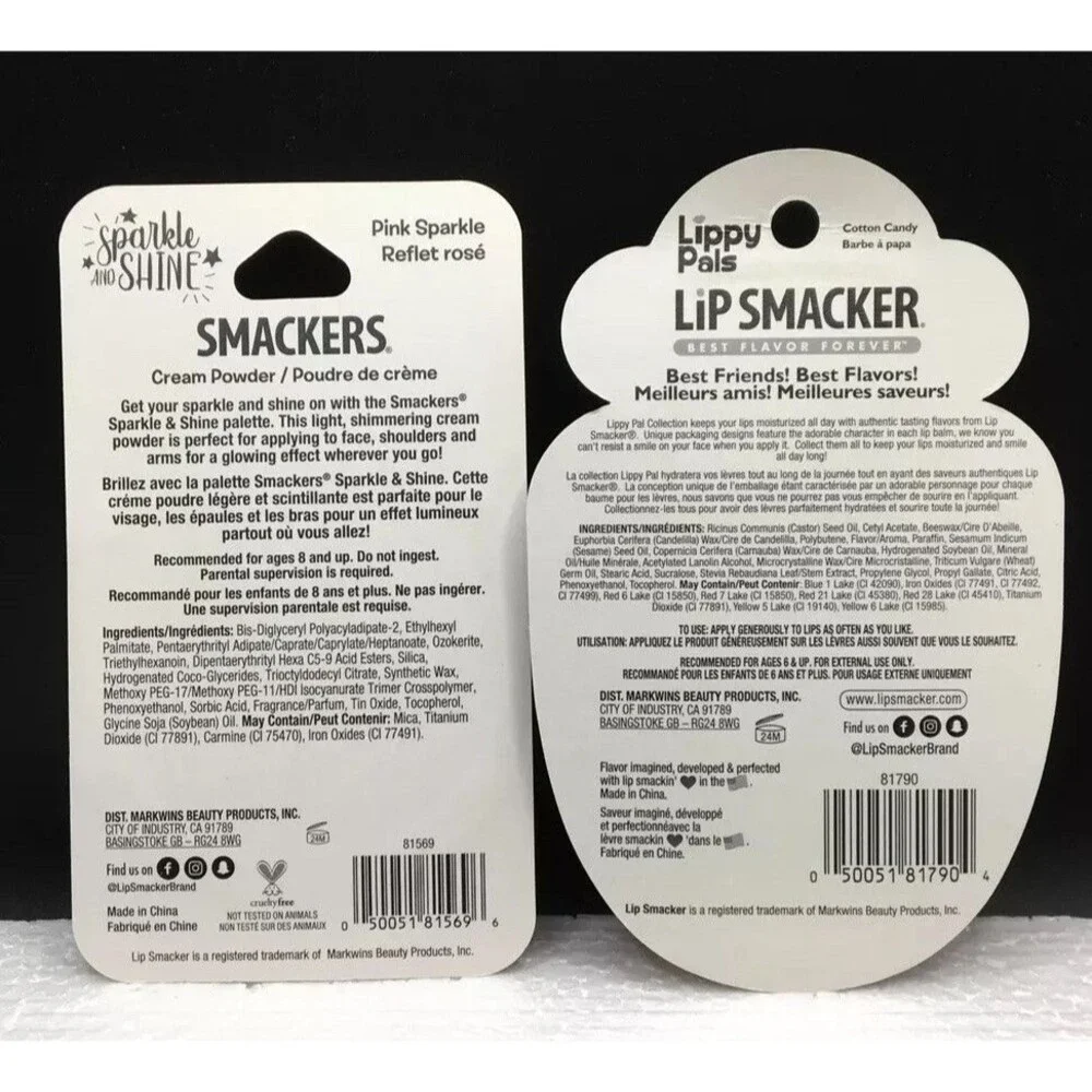 Lip Smackers Best Flavor Ever Cotton Candy Bunny & Sparkle And Shine Cream Powde